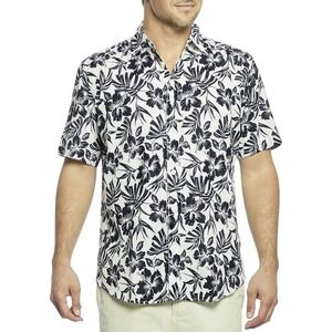 Margaritaville -‎ Floral Shadow, Button Front Short Sleeve, Men's Tropical  Sz M